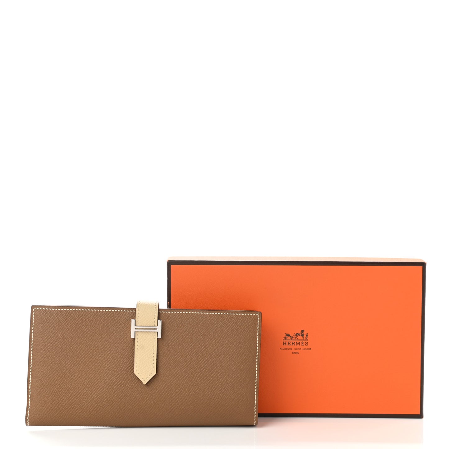 Epsom Bi-Color Bearn Gusset Wallet Alezan Parchemin