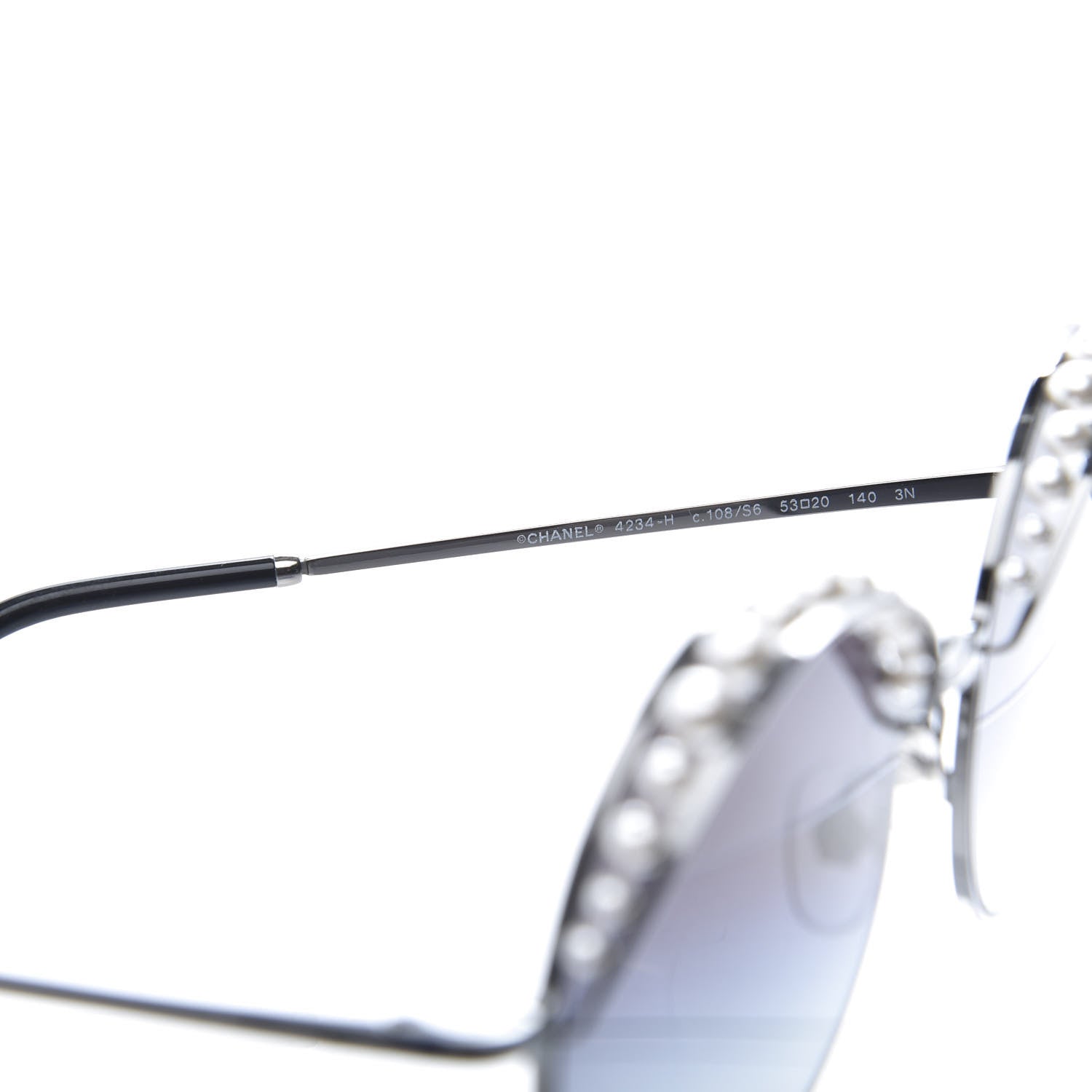 Chanel Pearl Round Sunglasses 4234-H Black 6 of 8