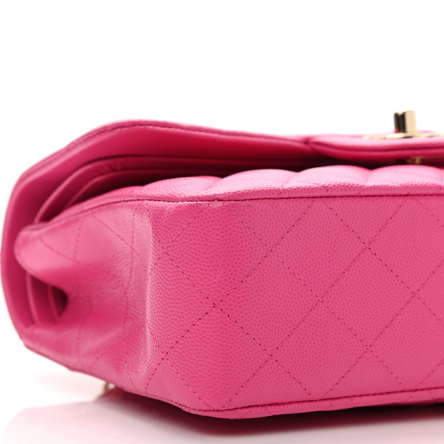 Caviar Quilted Small Double Flap Dark Pink