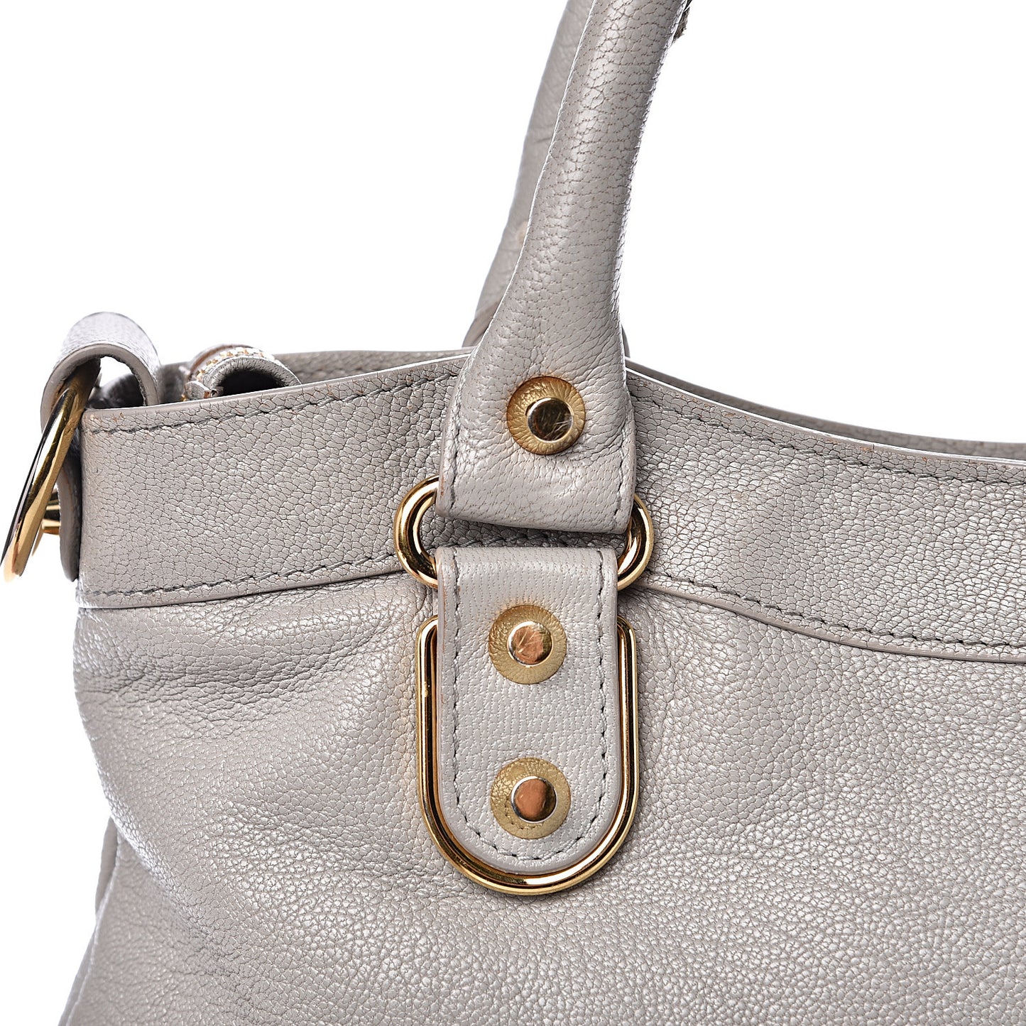 Chevre Gold Metallic Edge Hardware Town Gris Glace