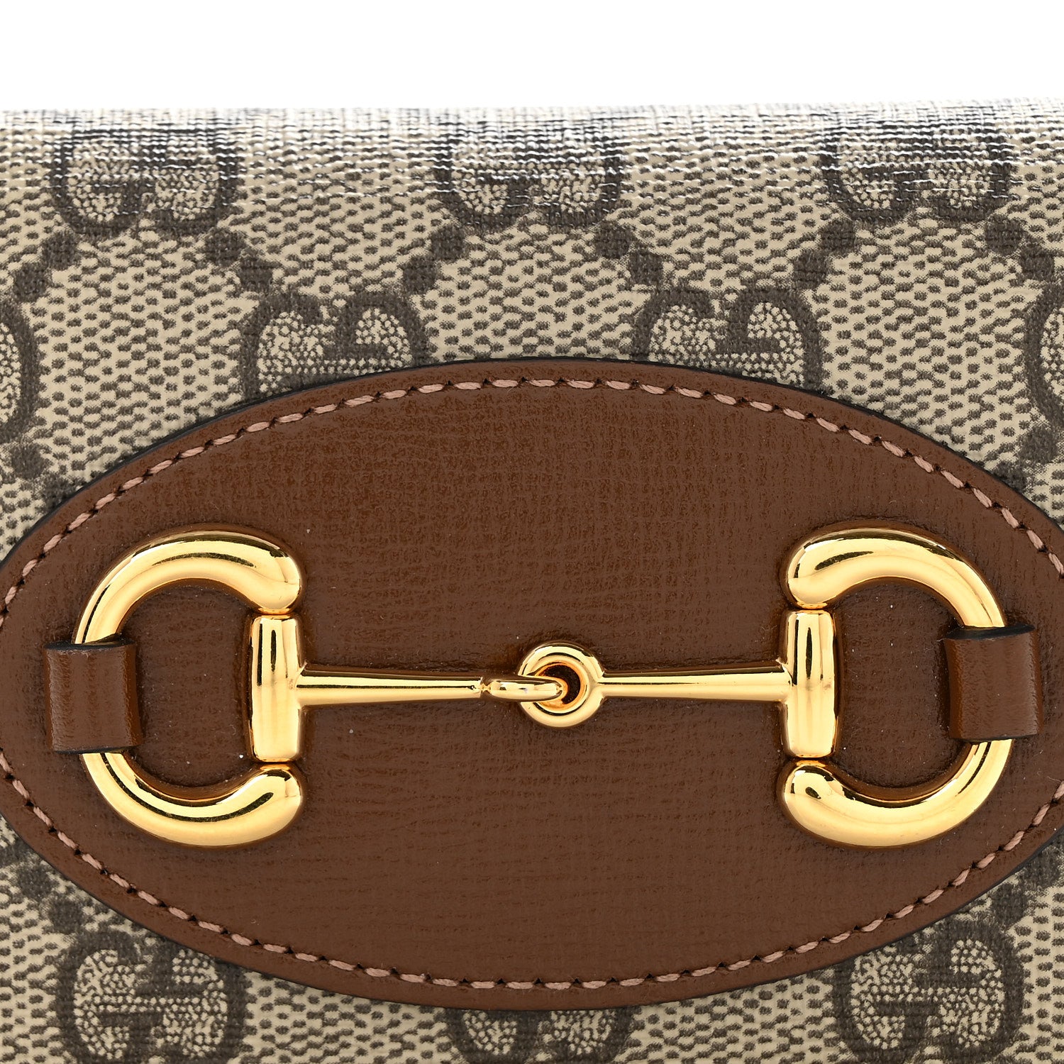 Gucci GG Supreme Monogram Horsebit 1955 Card Case Wallet Beige Ebony Brown Sugar 9 of 11