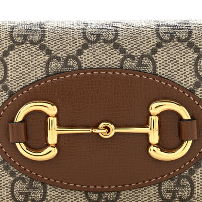 Gucci GG Supreme Monogram Horsebit 1955 Card Case Wallet Beige Ebony Brown Sugar 9 of 11