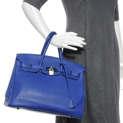 Hermes Togo Birkin 35 Bleu Electrique 2 of 9