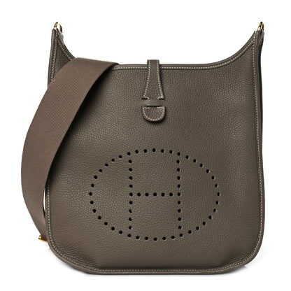 Hermes Taurillon Clemence Evelyne III PM Etoupe 1 of 8