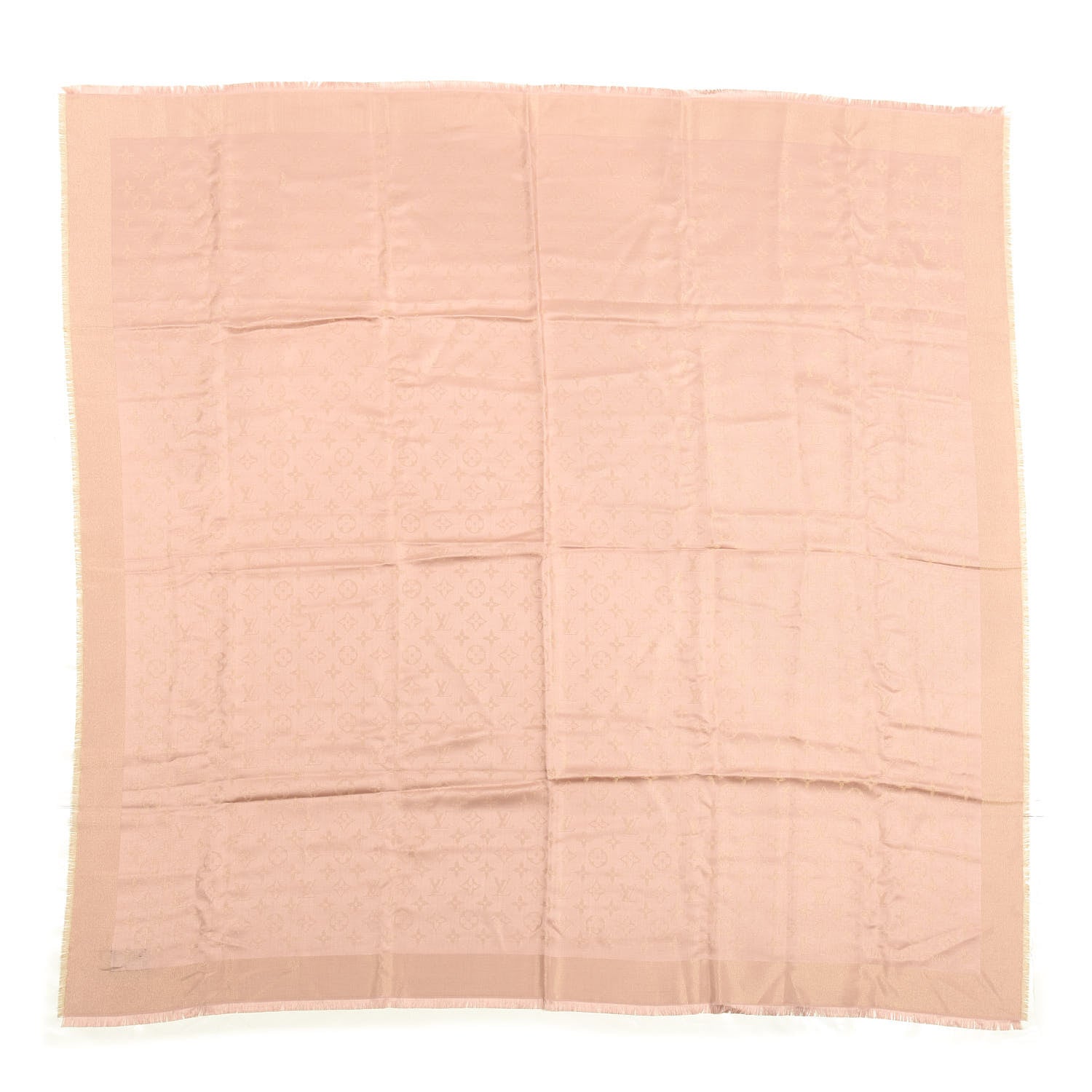 Louis Vuitton Silk Metal Wool Monogram Shine Shawl Rose Velours 1 of 3