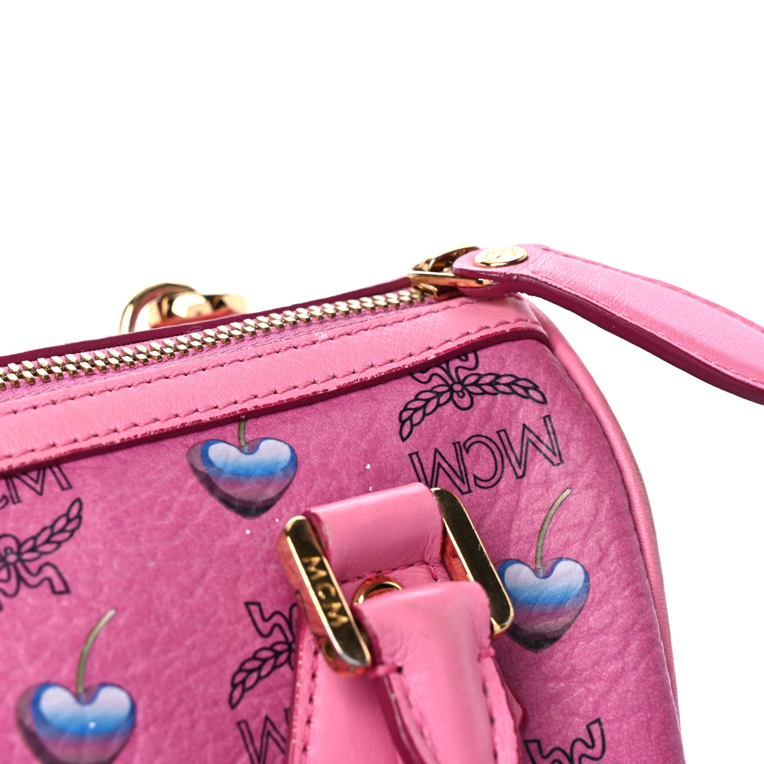 MCM Sweet Visetos Mini Boston Bag Pink 13 of 16