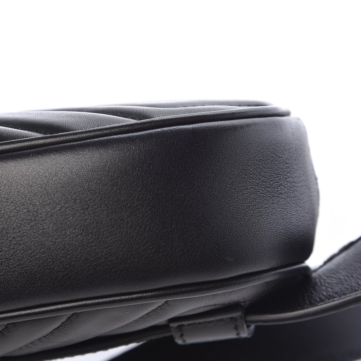 Gucci Calfskin Matelasse GG Marmont Belt Bag 85 34 Black 10 of 11