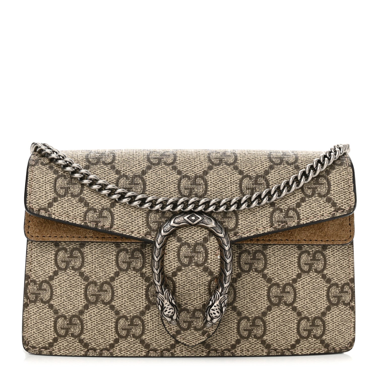 Gucci GG Supreme Monogram Super Mini Dionysus Shoulder Bag Taupe 1 of 11