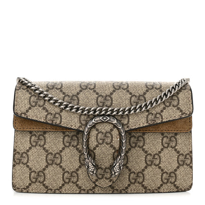 Gucci GG Supreme Monogram Super Mini Dionysus Shoulder Bag Taupe 1 of 11
