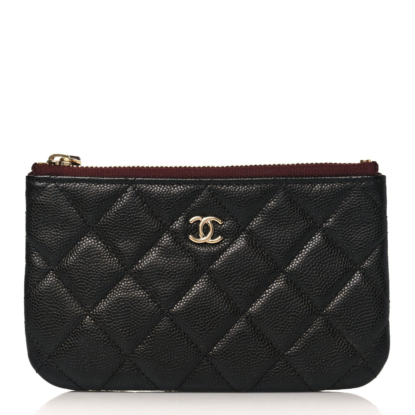 Caviar Quilted Small Cosmetic Case Black
