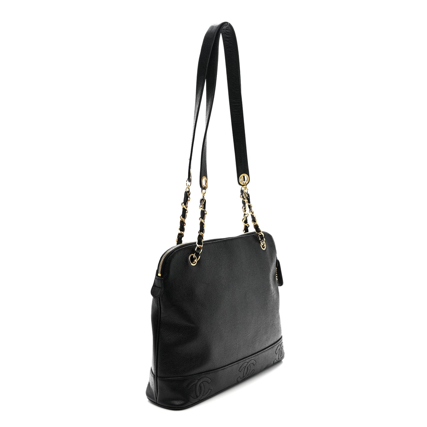 Caviar Triple CC Shoulder Bag Black