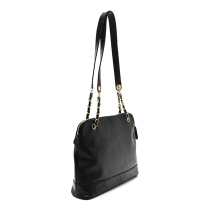 Chanel Caviar Triple CC Shoulder Bag Black 3 of 12
