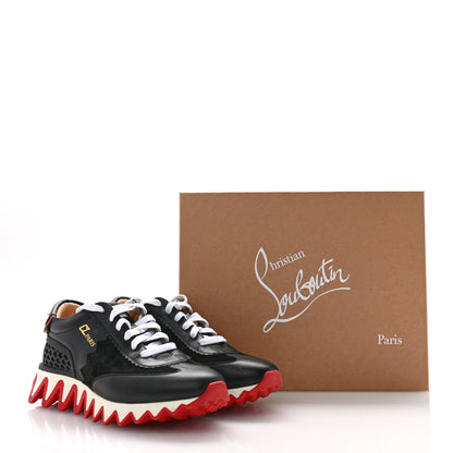 Christian Louboutin Calfskin Suede Patent Womens Loubishark Sneakers 40 Black Loubi 11 of 11