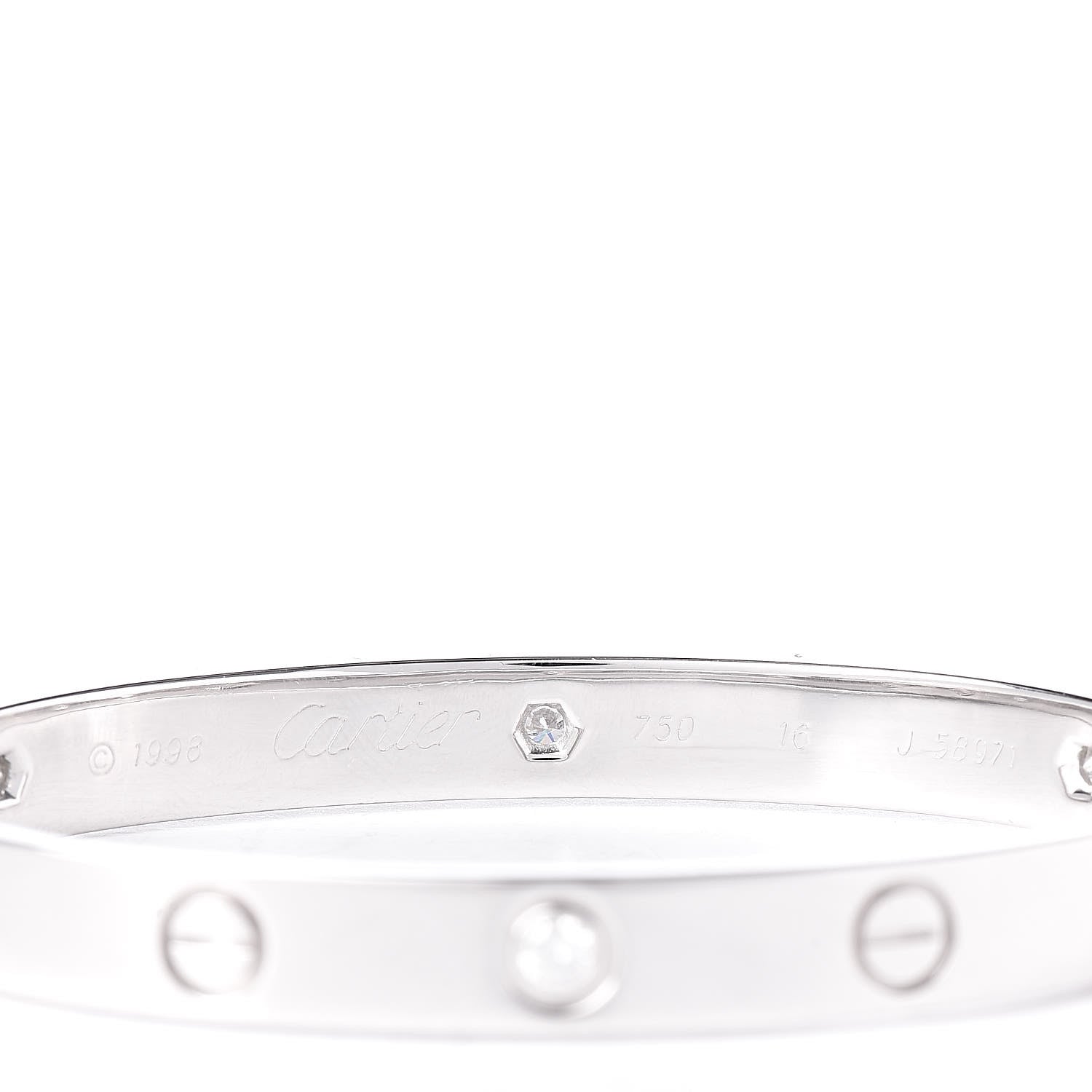 Cartier 18K White Gold 6 Diamond LOVE Bracelet 16 4 of 5