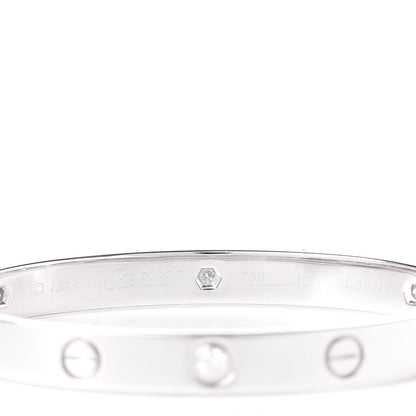 Cartier 18K White Gold 6 Diamond LOVE Bracelet 16 4 of 5