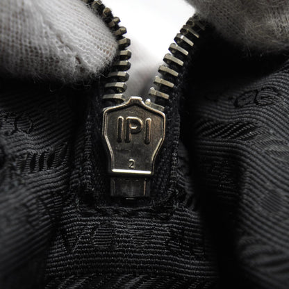 Prada Vitello Drive Perforated Bowling Bag Gesso Black 10 of 12