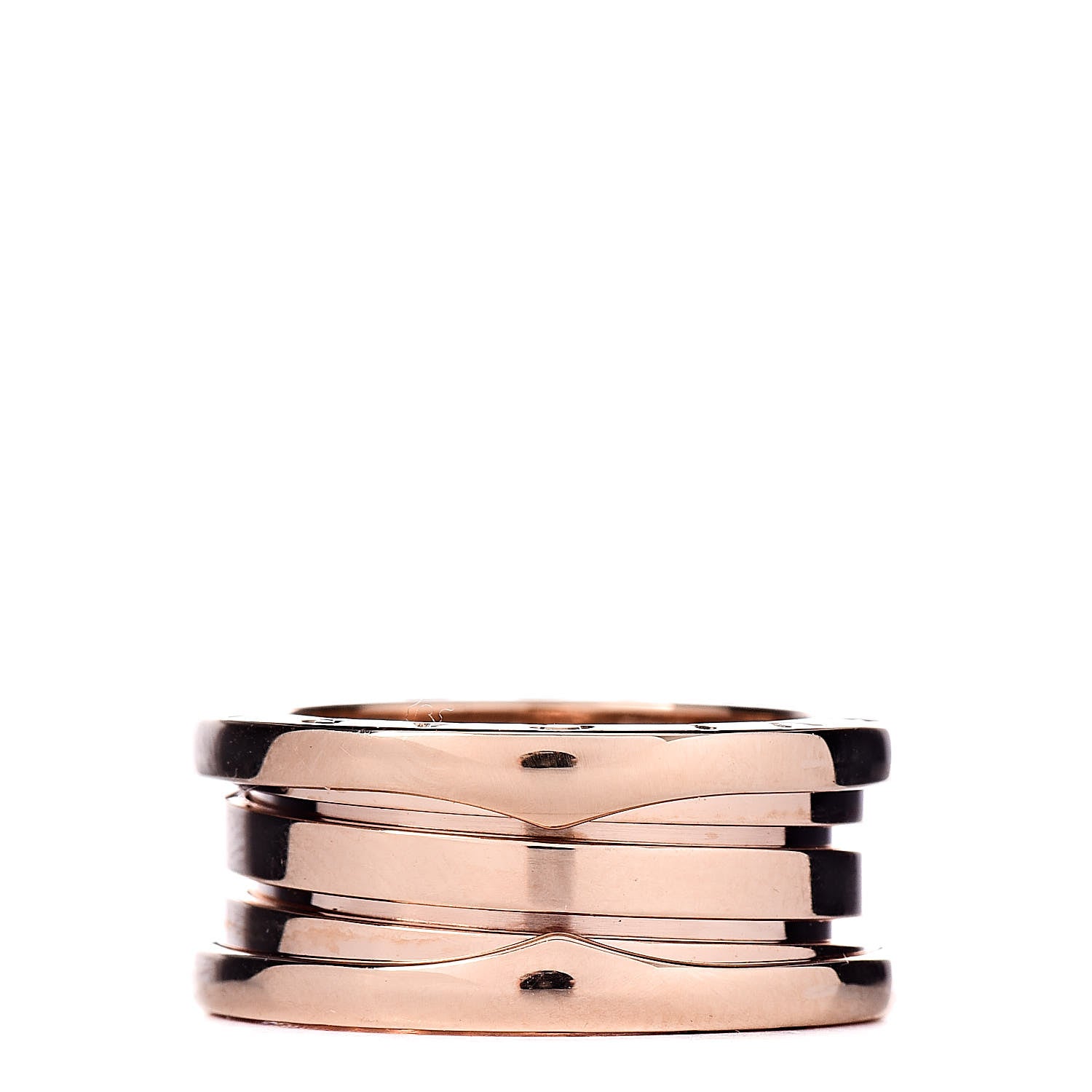 Bulgari 18K Rose Gold B.Zero1 Three-Band Ring 50 5.25 1 of 6