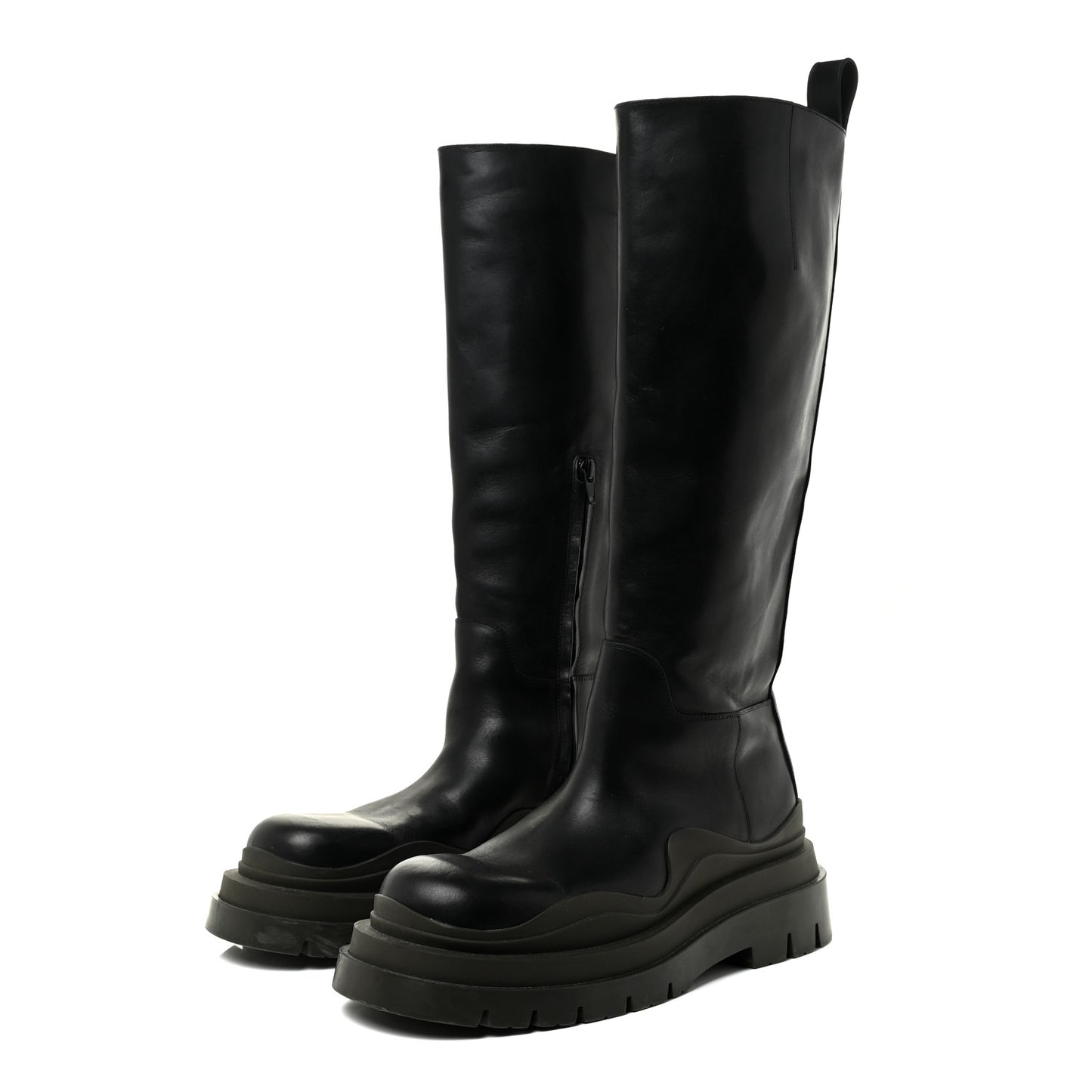 Calfskin The Tire High Boots 41 Black Camping
