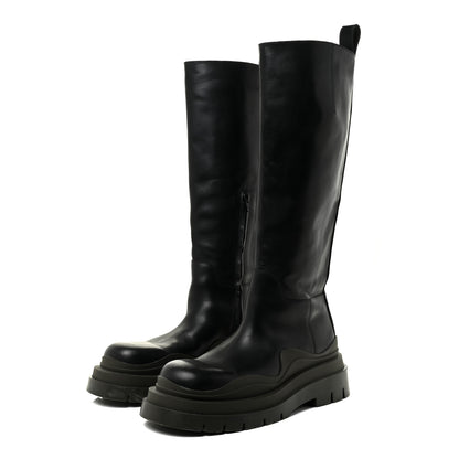 Bottega Veneta Calfskin The Tire High Boots 41 Black Camping 3 of 19