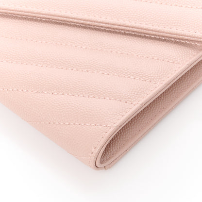 Saint Laurent Grain De Poudre Matelasse Chevron Monogram Envelope Clutch Pink 10 of 10