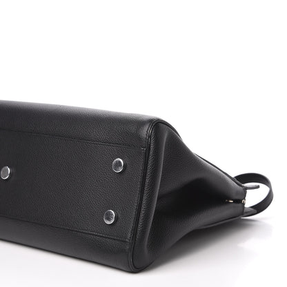 Saint Laurent Grained Calfskin Medium Rive Gauche Cabas Black 6 of 11