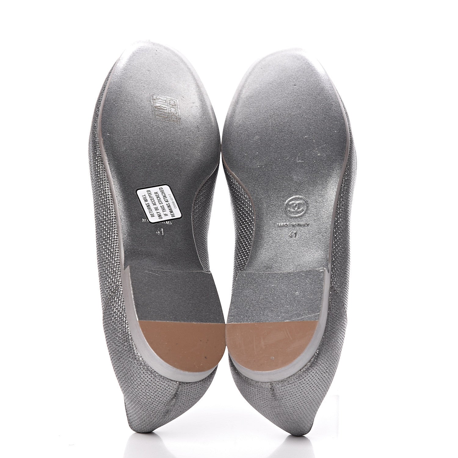 Chanel Metallic Calfskin Grosgrain CC Mocassin Loafers 41 Argent Fonce 5 of 8