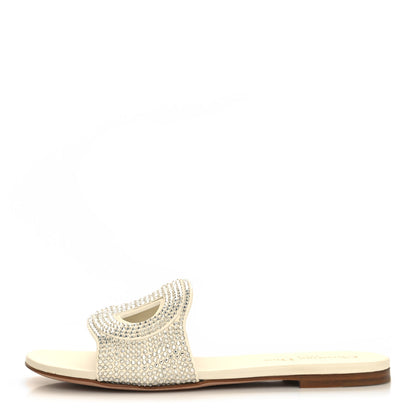 Christian Dior Crystal Calfskin D-Club Mule Sandal 37 White 1 of 9