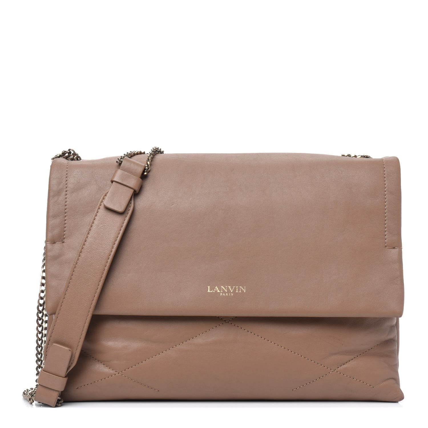 Lanvin Lambskin Quilted Medium Sugar Flap Shoulder Bag Sand 1 of 5