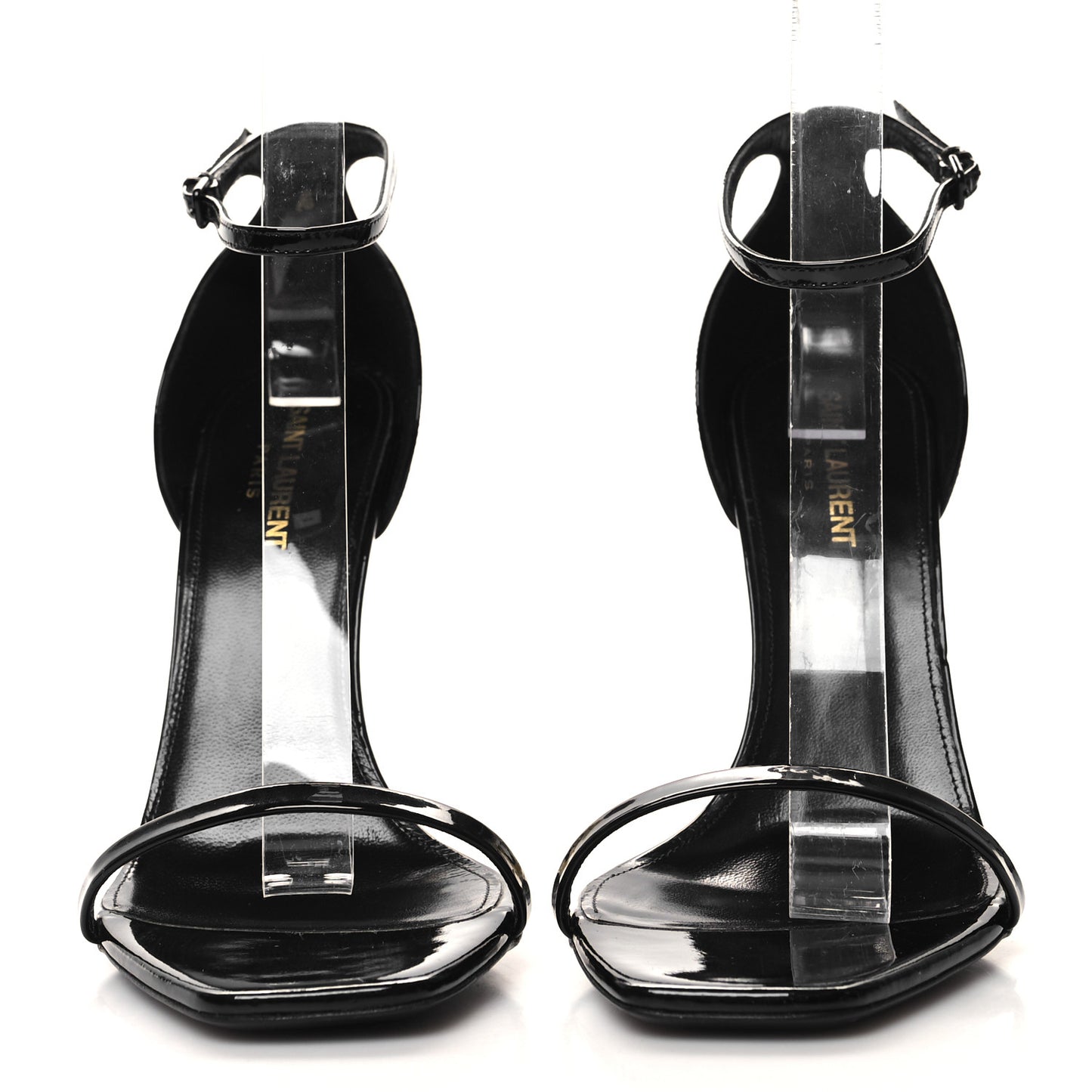 Patent Calfskin Opyum 110 Sandals 39 Black Gold