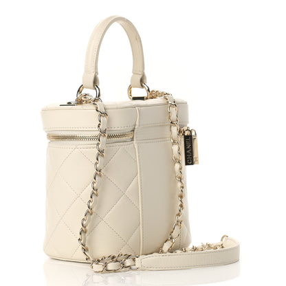 Chanel Lambskin Quilted Trendy Vanity Case White 3 of 14