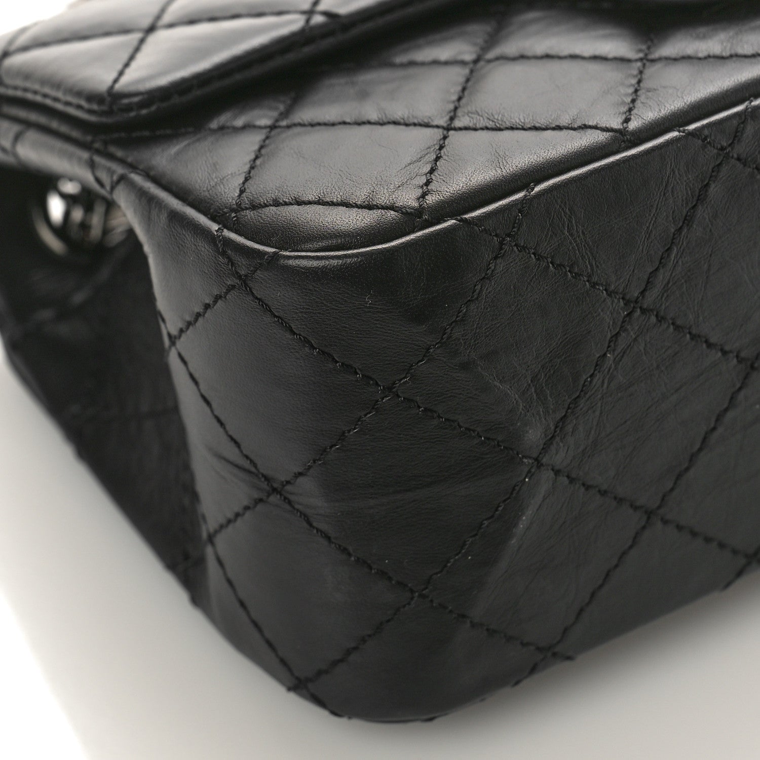Chanel Aged Calfskin Quilted 2.55 Reissue Mini Flap So Black 8 of 9