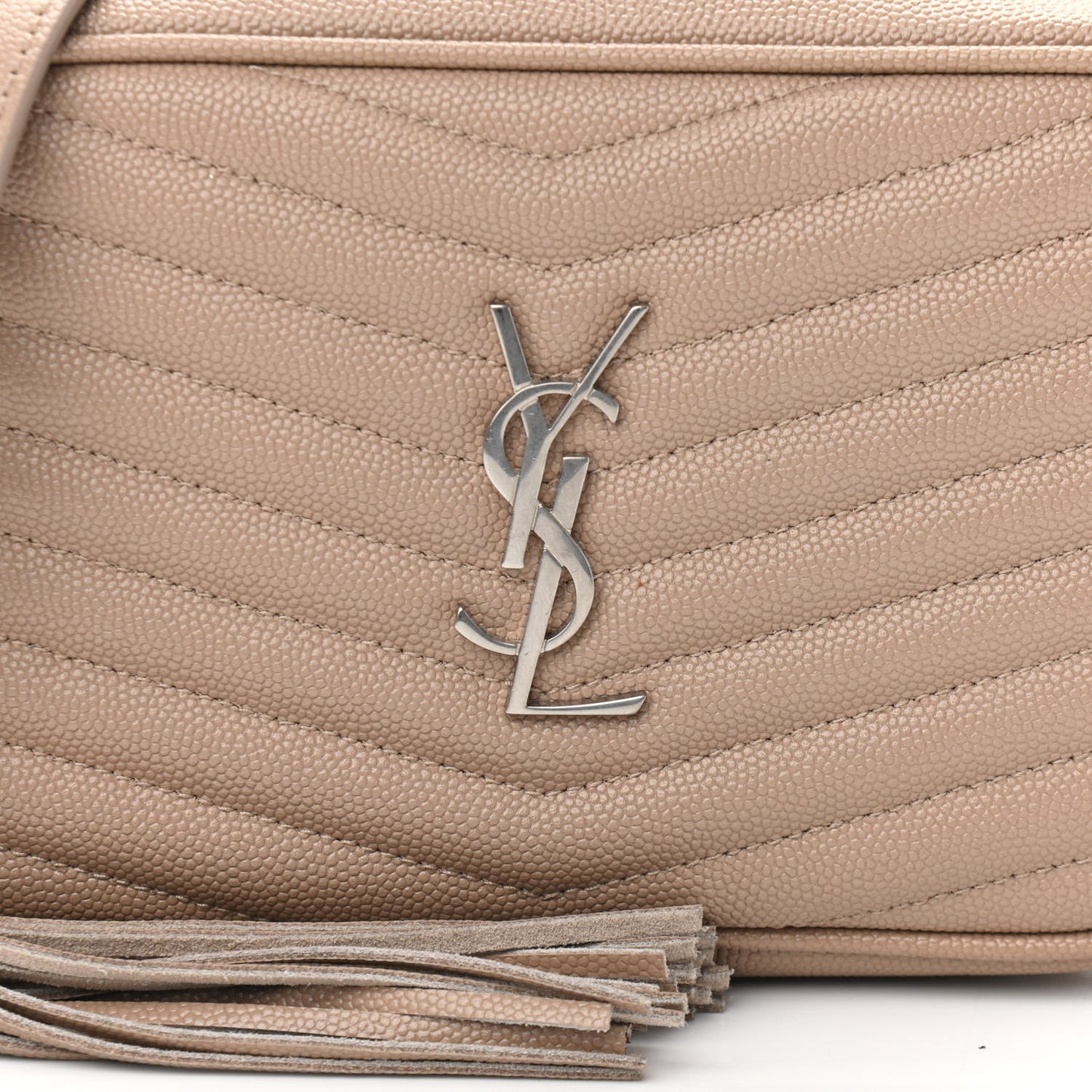 Grain De Poudre Matelasse Monogram Mini Lou Camera Bag Dark Beige