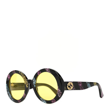Gucci Acetate Round GG0084S Sunglasses Black Red Green 1 of 7