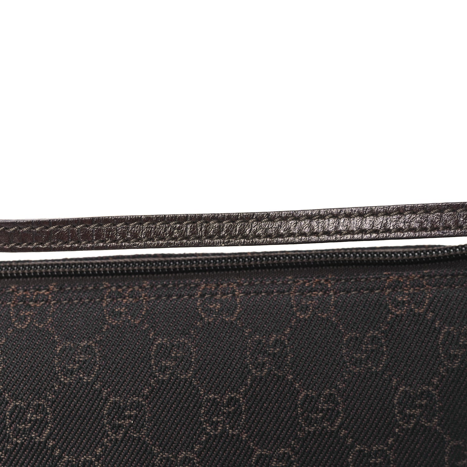 Gucci Denim Monogram Boat Pochette Dark Brown 12 of 13