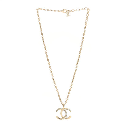 Chanel Metal Crystal CC Necklace Gold 2 of 4