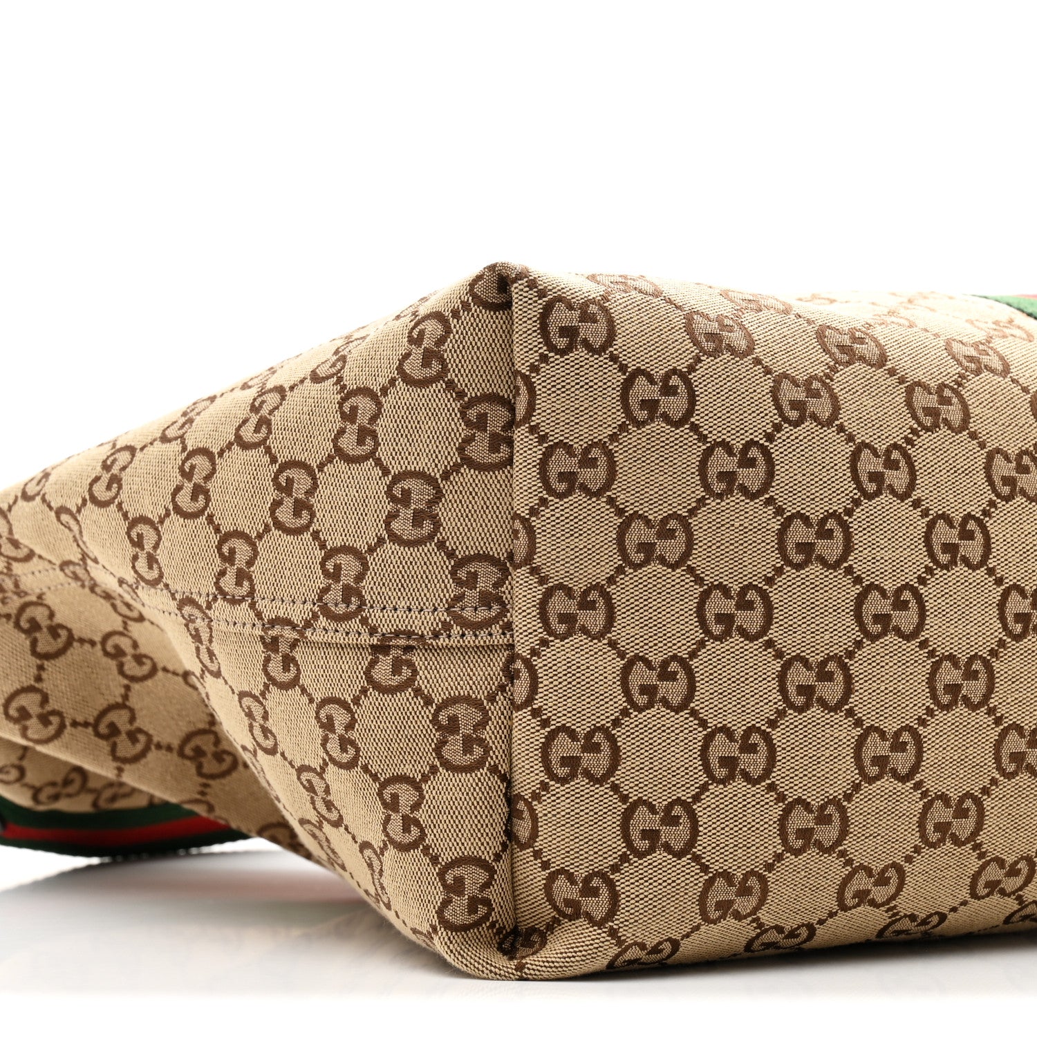 Gucci GG Monogram Web Large Giglio Tote Beige Brown 9 of 11