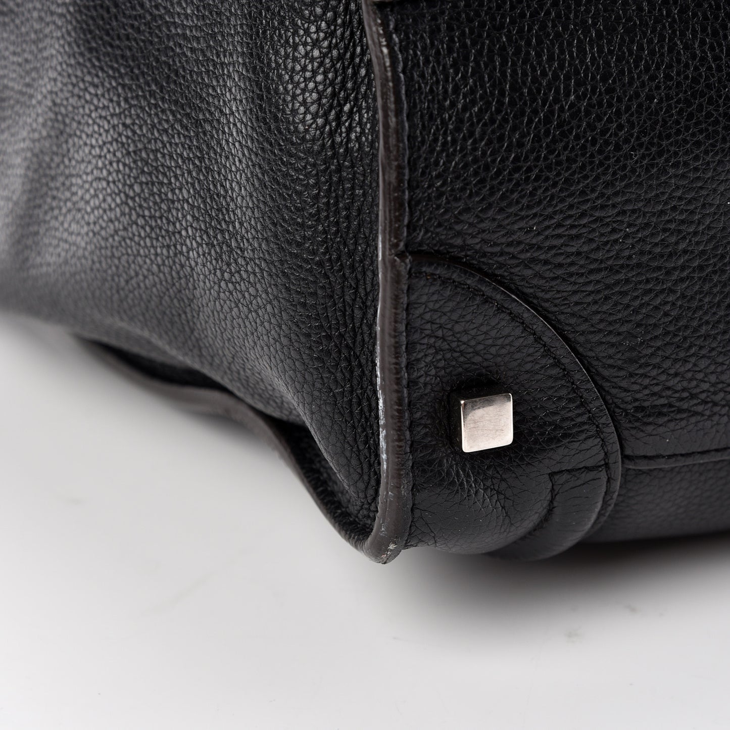 Drummed Calfskin Mini Luggage Black