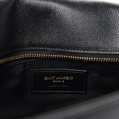Saint Laurent Grain De Poudre Classic Flap Front Messenger Bag Black 9 of 12