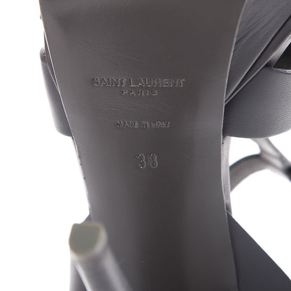 Saint Laurent Calfskin Tribute 105 Platform Sandals 38 Earth 7 of 9