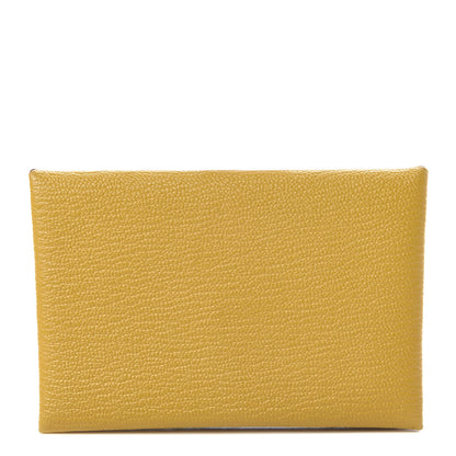 Hermes Chevre Mysore Calvi Card Case Jaune Ambre 1 of 7