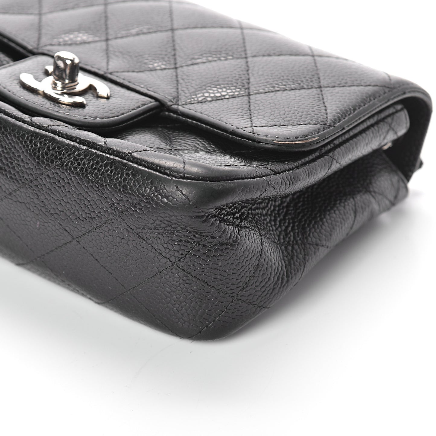 Caviar Quilted Mini Square Flap Black