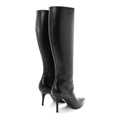 Christian Dior Calfskin Cherie Pointy Toe Tall Boots 37 Black 5 of 9