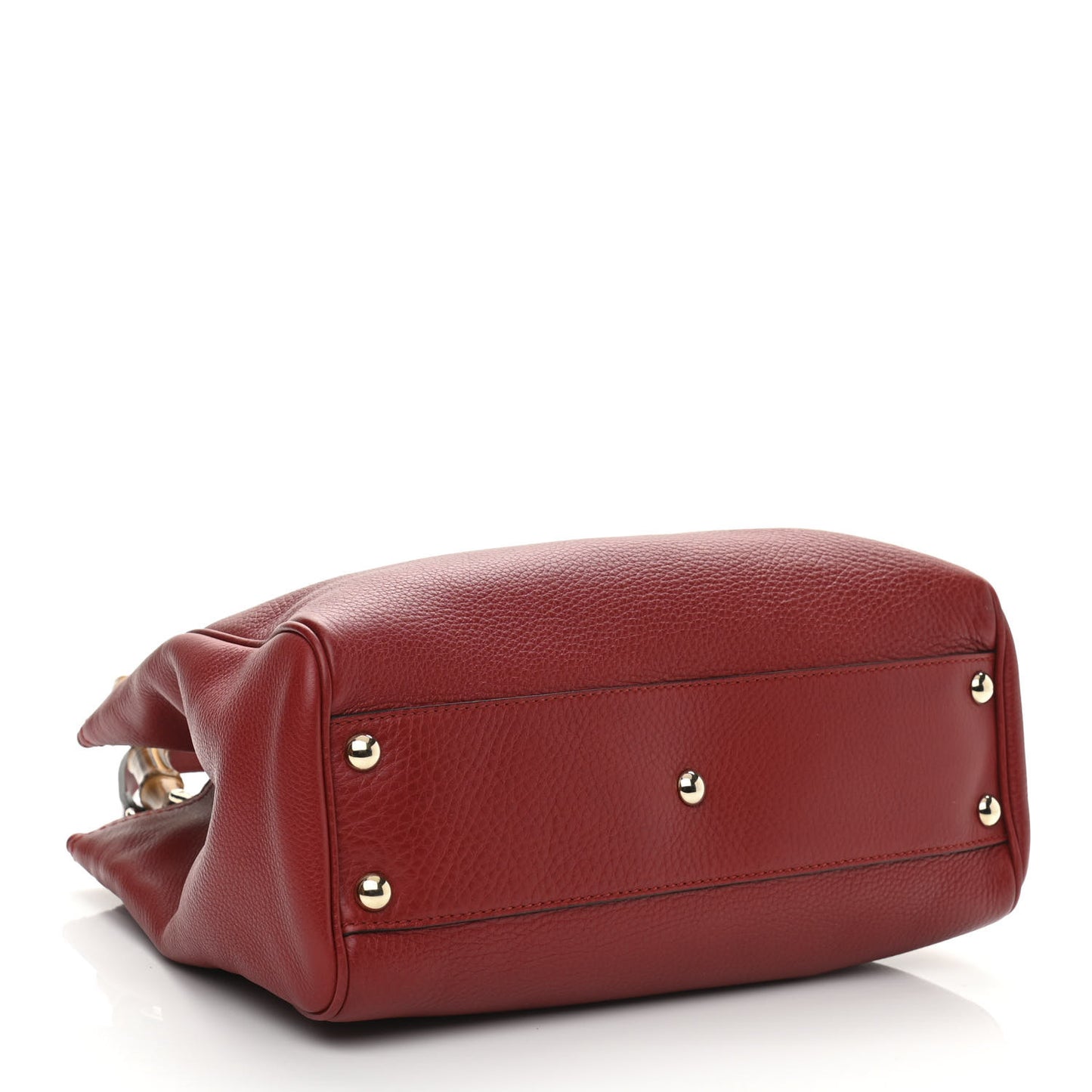 Calfskin Small Bamboo Shopper Tote Red