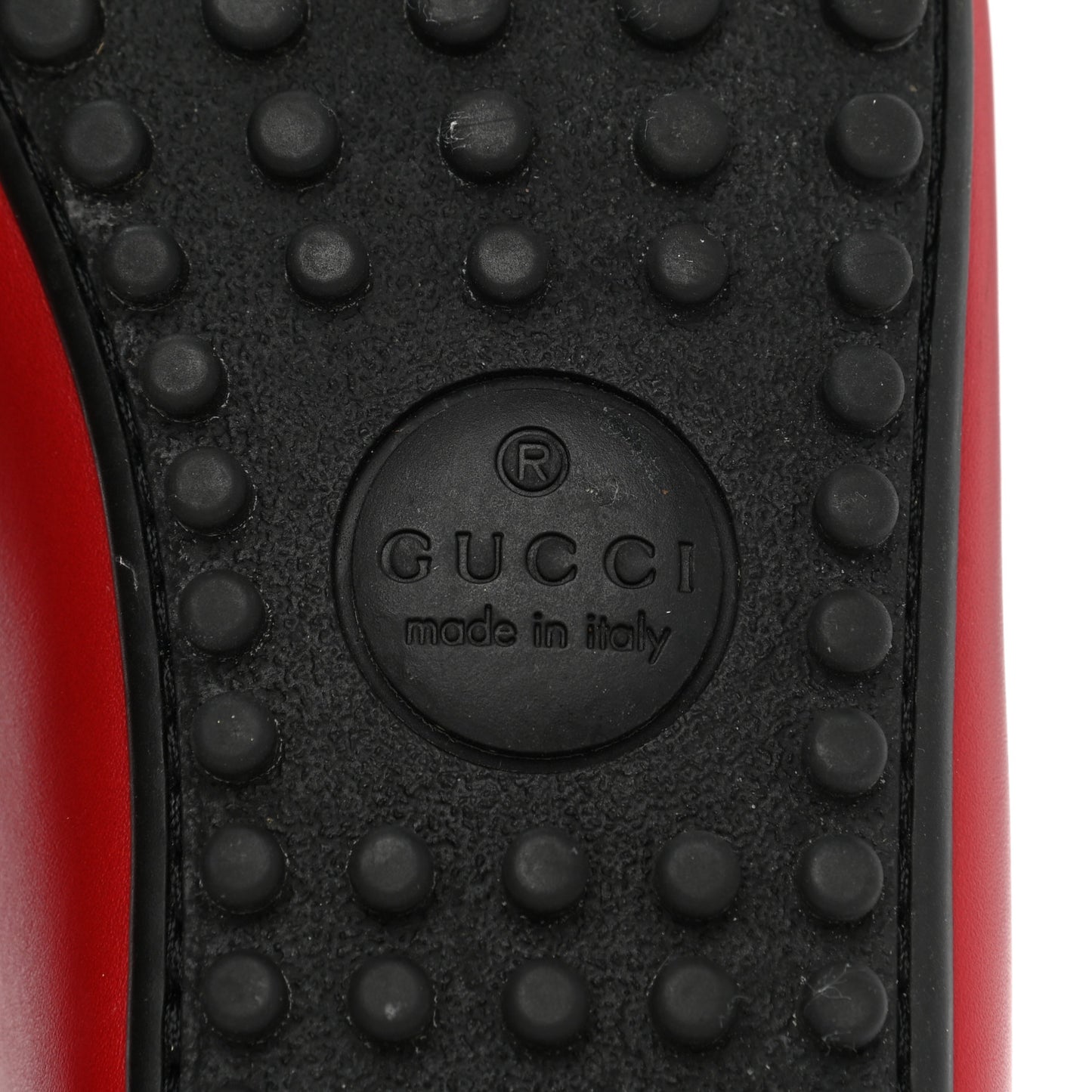 Guccissima Calfskin Mens Driver Loafers 6.5 Red