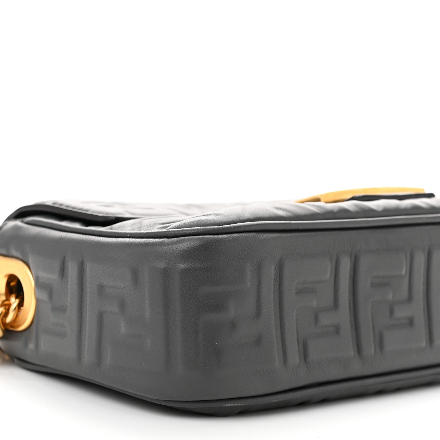 Nappa Small FF Embossed Mid Chain Baguette Anthracite