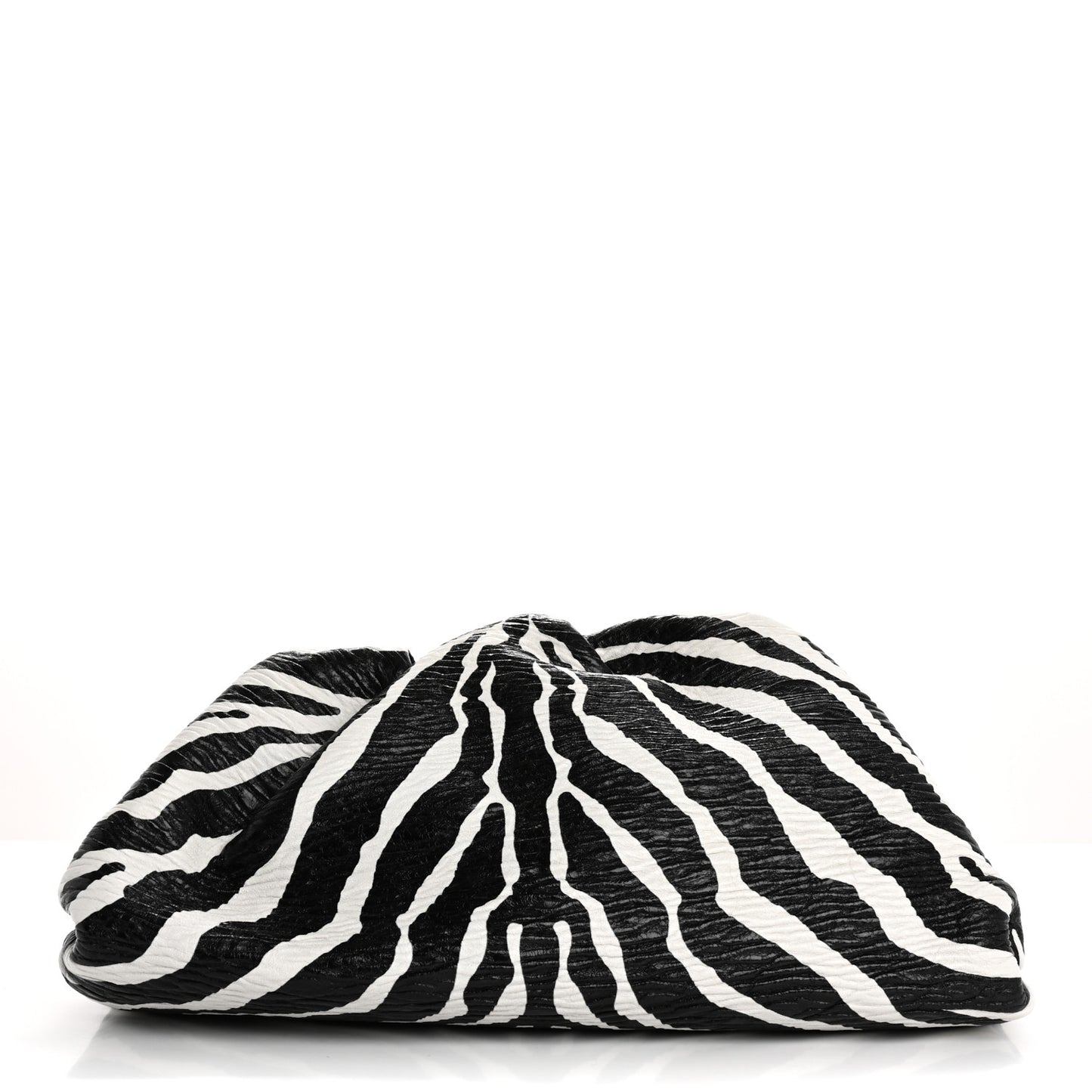 Nappa Zebra Print The Pouch Oversized Clutch White Black