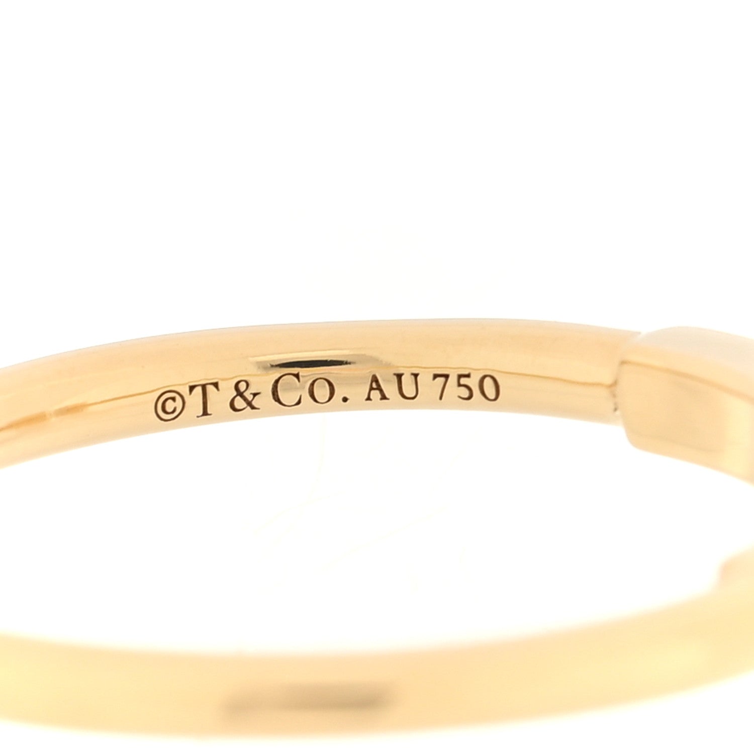 Tiffany 18K Yellow Gold T Wire Ring 54 6.75 4 of 5