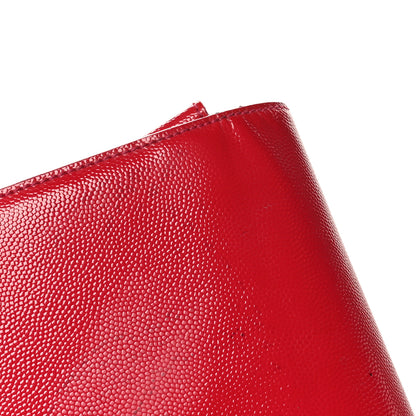 Saint Laurent Patent Grain De Poudre Classic Monogram Cassandre Clutch Fuchsia 11 of 11