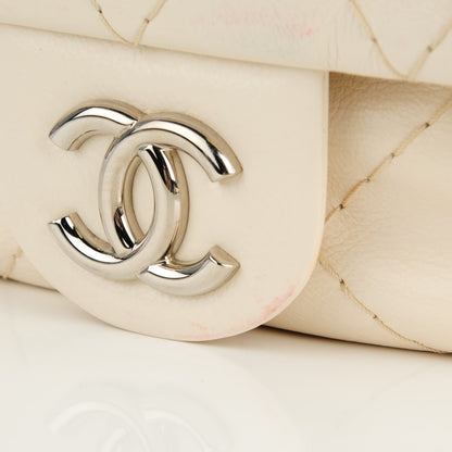 Chanel Glazed Calfskin XL On The Road Flap Ivory 8 of 12