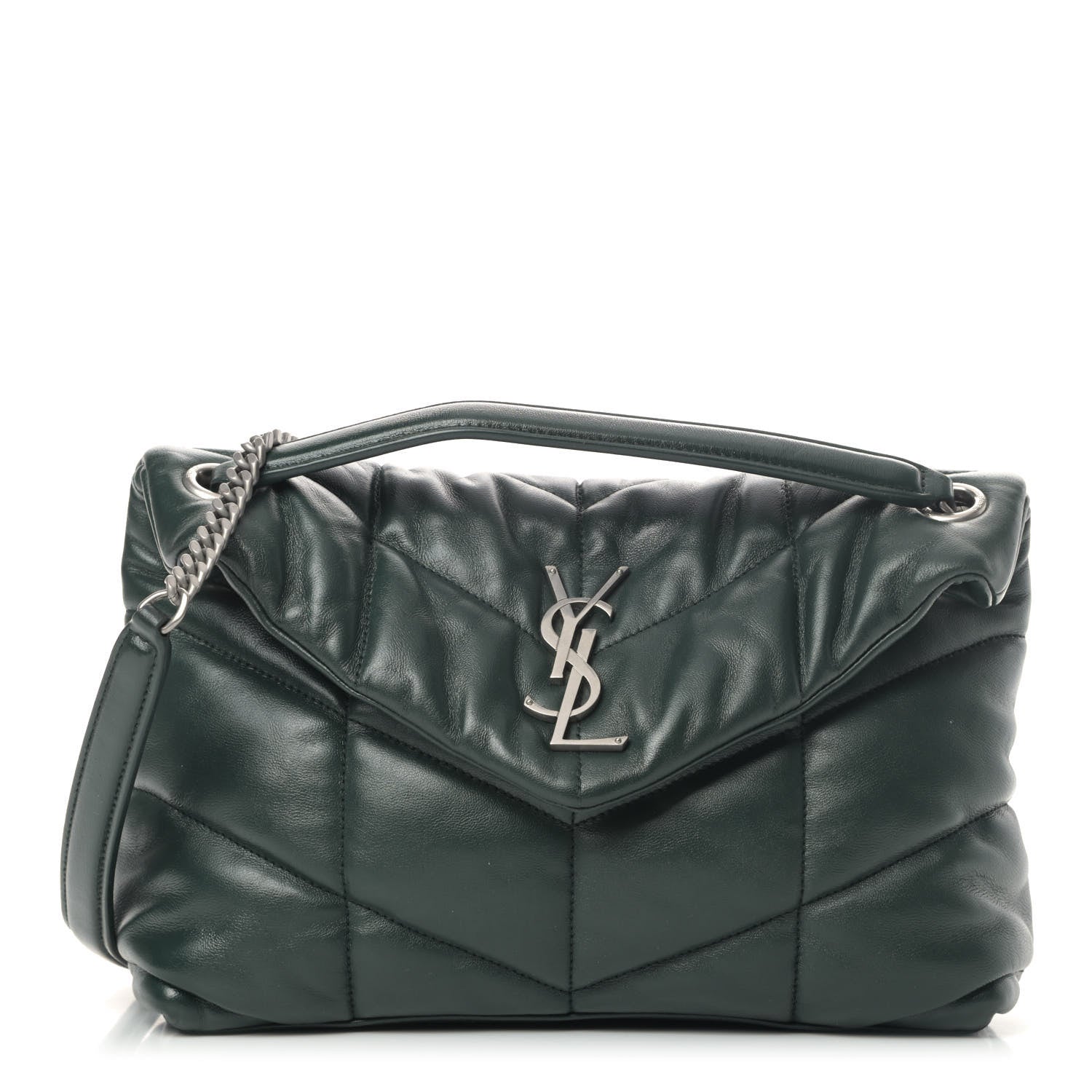 Saint Laurent Lambskin Quilted Small Loulou Puffer Monogram Chain Satchel 1 of 5